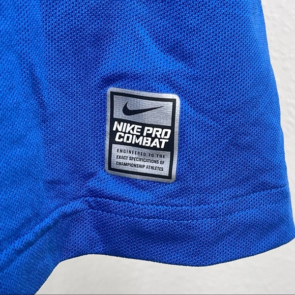 Nike Pro Combat Dri Fit Compression Cut Out Back blue tee shirt for women  XXL - Picture 13 of 14